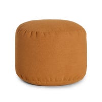 Pouf Repose-Pieds Rond - Orange Terracotta