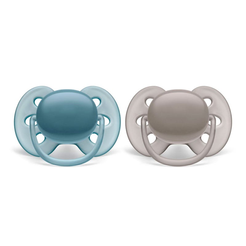 Orthodontic Pacifier 6-18m Ultra Doux Set of 2 - Blue
