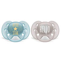 Orthodontic Pacifier 6-18m Ultra Set of 2 - Grey