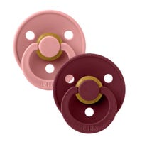 Pacifier Bibs 6-18m Set of 2 - Dusty Pink/Elderberry (Size 2)