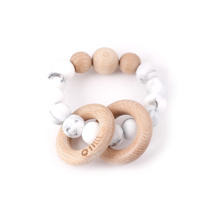 Clic-Clac Wood Rattle - Marble