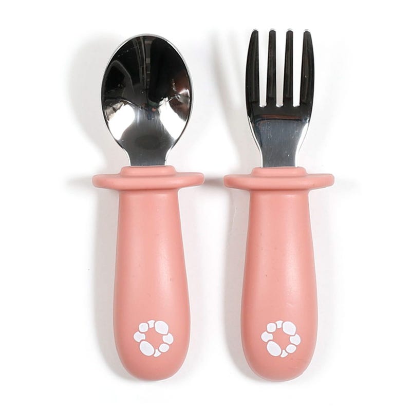 Bulle Learning Spoon & Fork Set - Blush