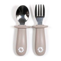 Learning Spoon & Fork Set - Taupe