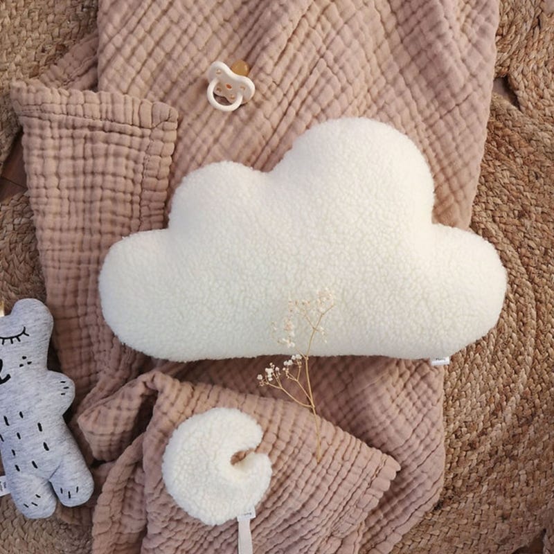 The Butter Flying Cloud Pillow Sherpa-Ivory