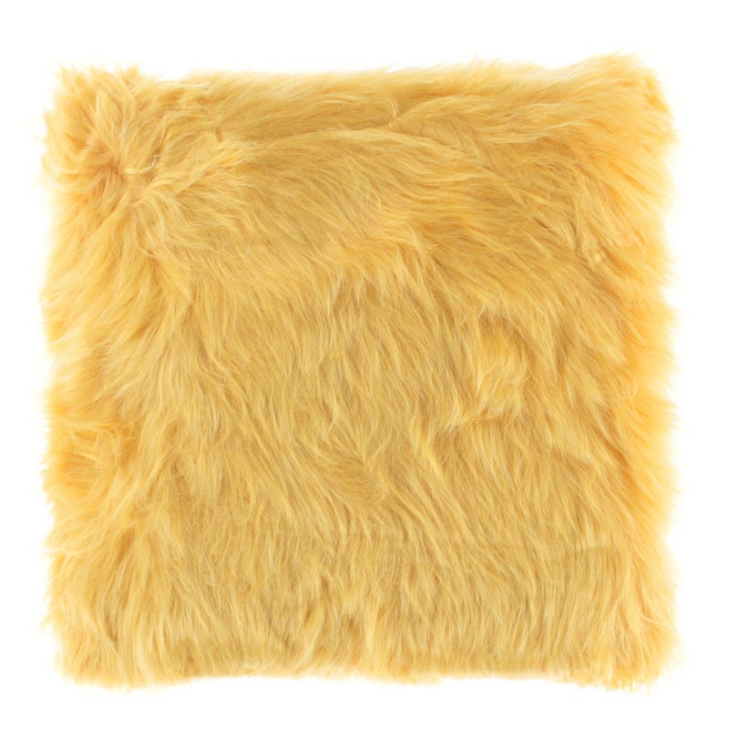 Fur Cushion - Yellow