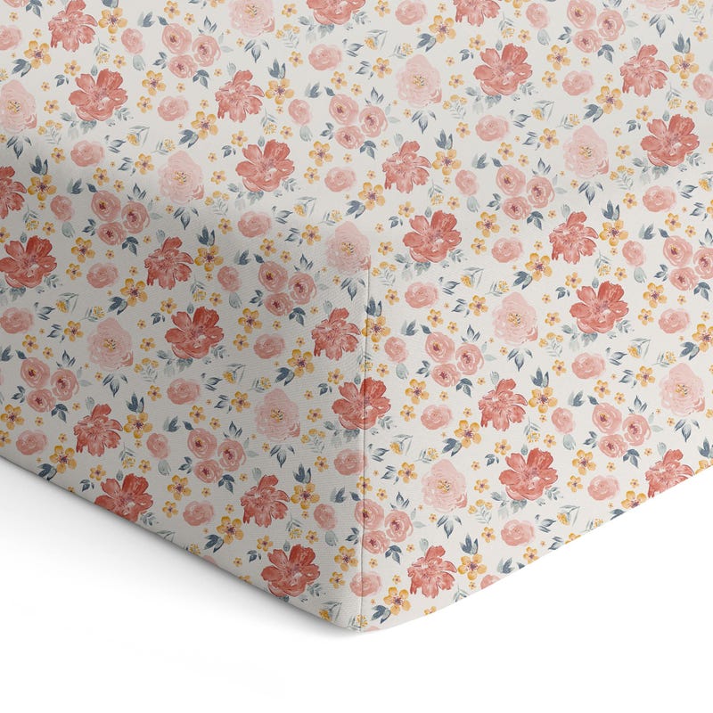 Crib Fitted Sheet - Flowers