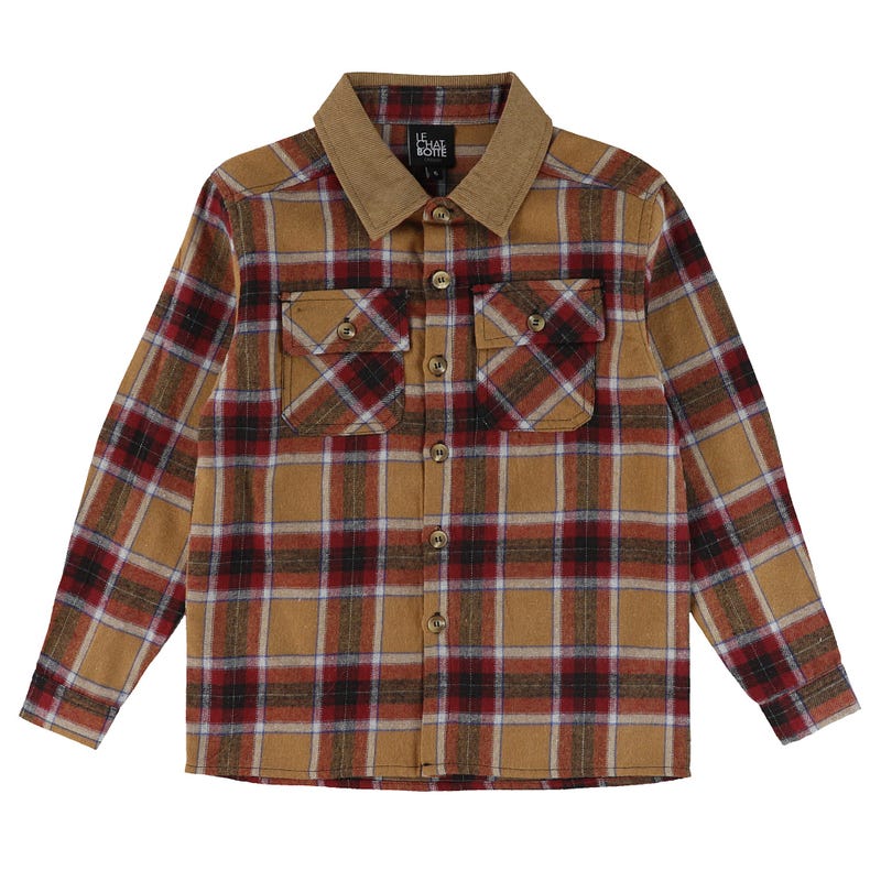 Chat Botte Mountain Flanel Shirt 2-8y