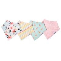 Baby Bandana Bibs Set of 4 - Leilani Flower Flamingo