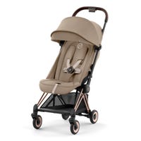Poussette Coya - Cadre Or Rose avec Siège Beige Sépia