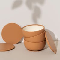 Bol à Ventouse en Silicone avec Couvercle - Tan