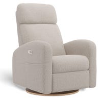 Upholstered Rocking Armchair Swivel, Glider, Recliner Hailey - Beyond Sheep Vanilla Motorized Electric
