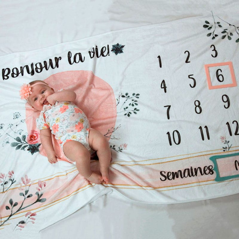 Jubanou Baby Monthly Milestone Blanket - Bonjour La Vie!