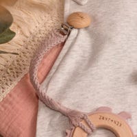 Twill Pacifier Clip - Pink