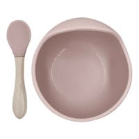 Silicone Bowl and Spoon Siliscoop - Pink