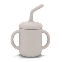 Gobelet avec Paille et Poignée en Silicone - Sable