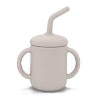 Handle Cup with Straw in Silicone - Sand 