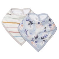 Muslin Bandana Bib Set - Floral Ink