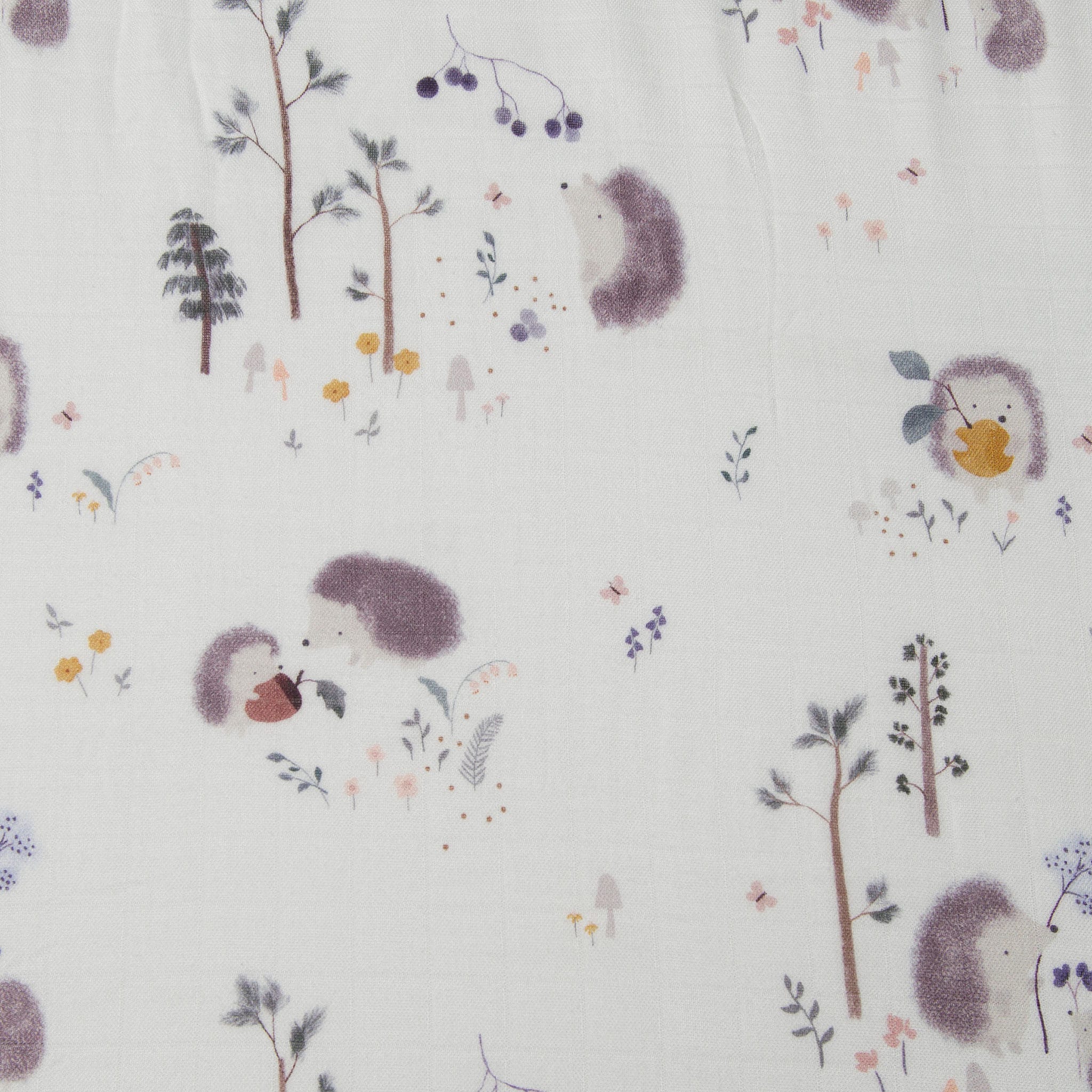 LouLou Lollipop Muslin Swaddle Hedgehogs