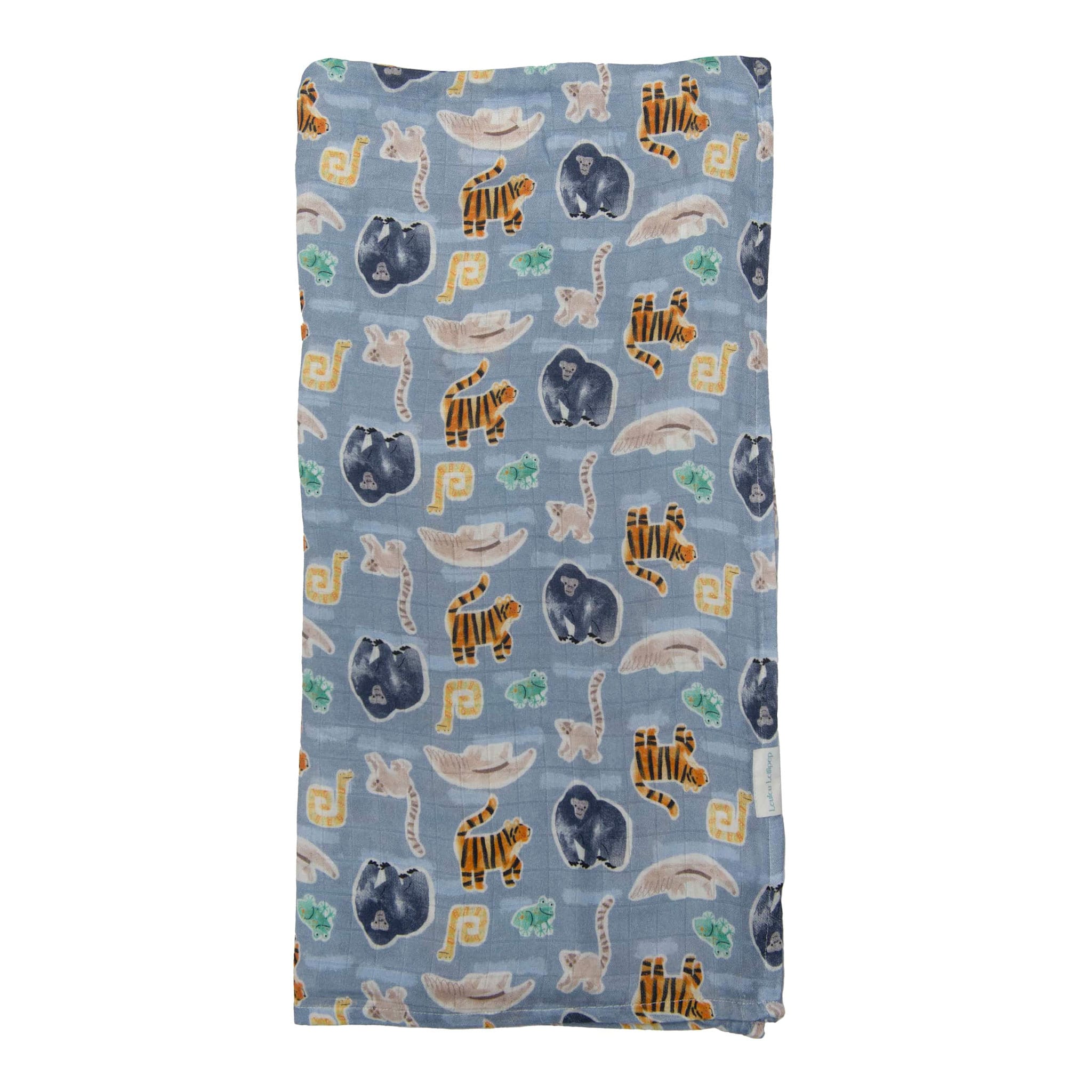 Loulou Lollipop Bamboo Muslin Swaddle Blanket Jungle Friends Clement
