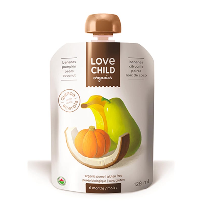 Love Child Organics Oraganic Puree- Superblends - Bananas, Pears, Pumpkin (From 6 months )