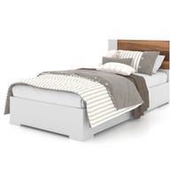 Twin Bed - White Walnut