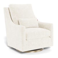 Vera Rocking and Swivel Chair - White Faux Sheepskin / Gold
