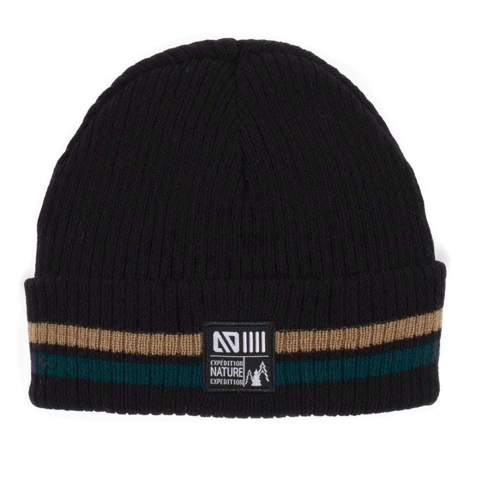 Knit Black Beanie 12-24m
