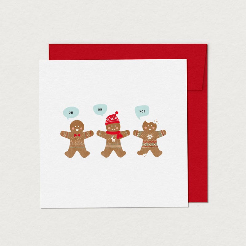 Mimosa Design Wish Card - Gingerbread Man