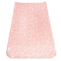 Muslin Changing Pad Cover - Leaves Pink