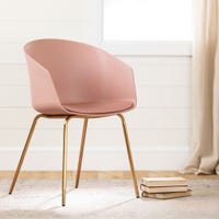 Chair with Metal Legs - Flam Pink and Gold