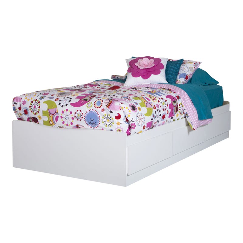 Logik Twin bed with 3 Drawers - White