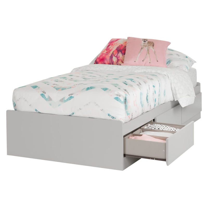 Mates Bed with 3 Drawers - Vito Soft Gray