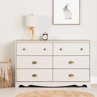 Lyara 6-Drawer Double Dresser - White Washed