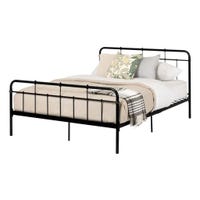 Lit Grand Plateforme Complet en Métal Versa - Noir