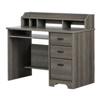 Computer Desk with Hutch - Versa Gray Maple
