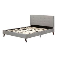 Lit Grand Complet Rembourré - Fusion Gris clair