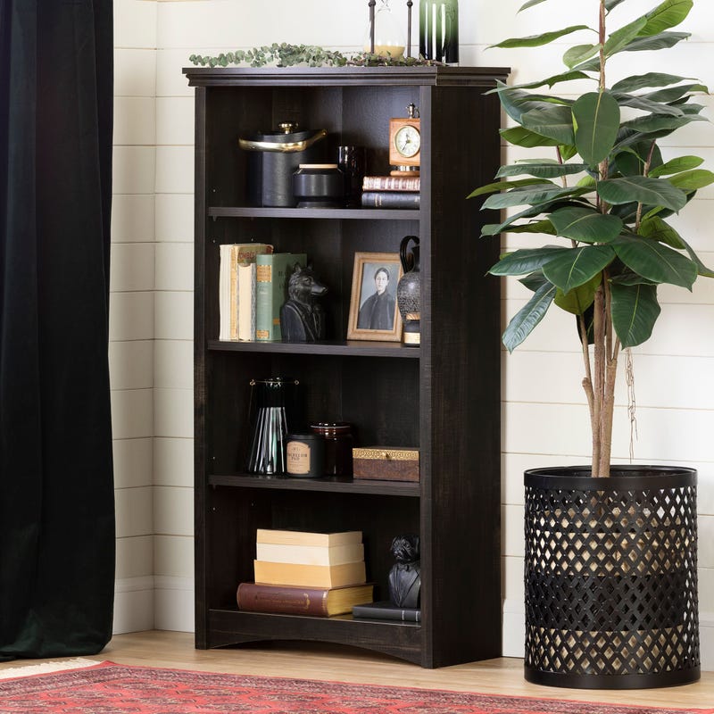 4-Shelf Bookcase - Gascony Rubbed Black