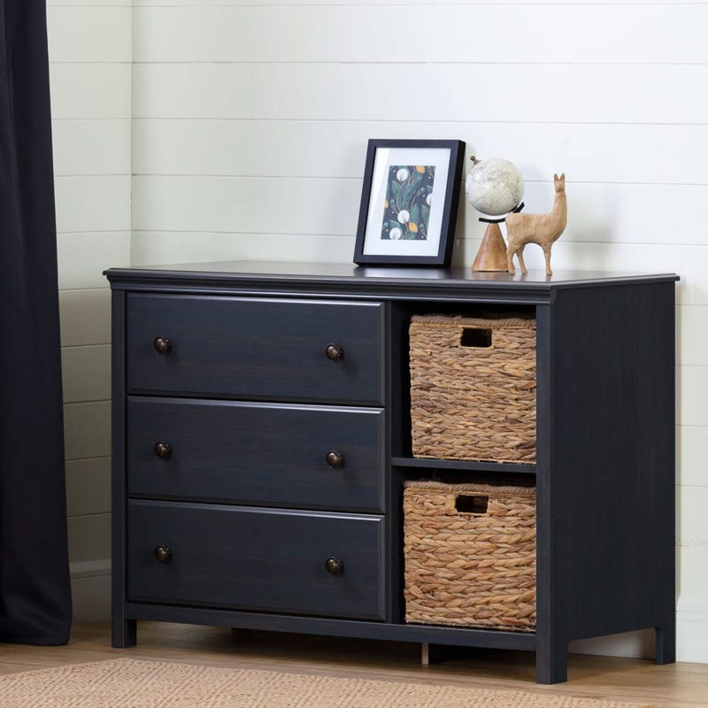 Chest with 3 Drawers and Baskets Cotton Candy - Blueberry