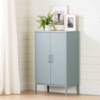 Meuble de Rangement avec 2 Portes en Métal Crea - Bleu Pâle