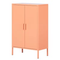 Meuble de Rangement avec 2 Portes en Métal Crea - Orange Pâle