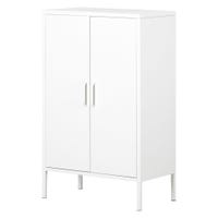 Meuble de Rangement avec 2 Portes en Métal Crea - Blanc