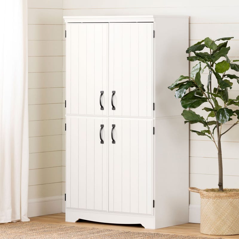South Shore Furnitures 4-Door Storage Cabinet - Farnel Pure White