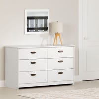 Bureau Double 6 Tiroirs - Hulric Blanc solide