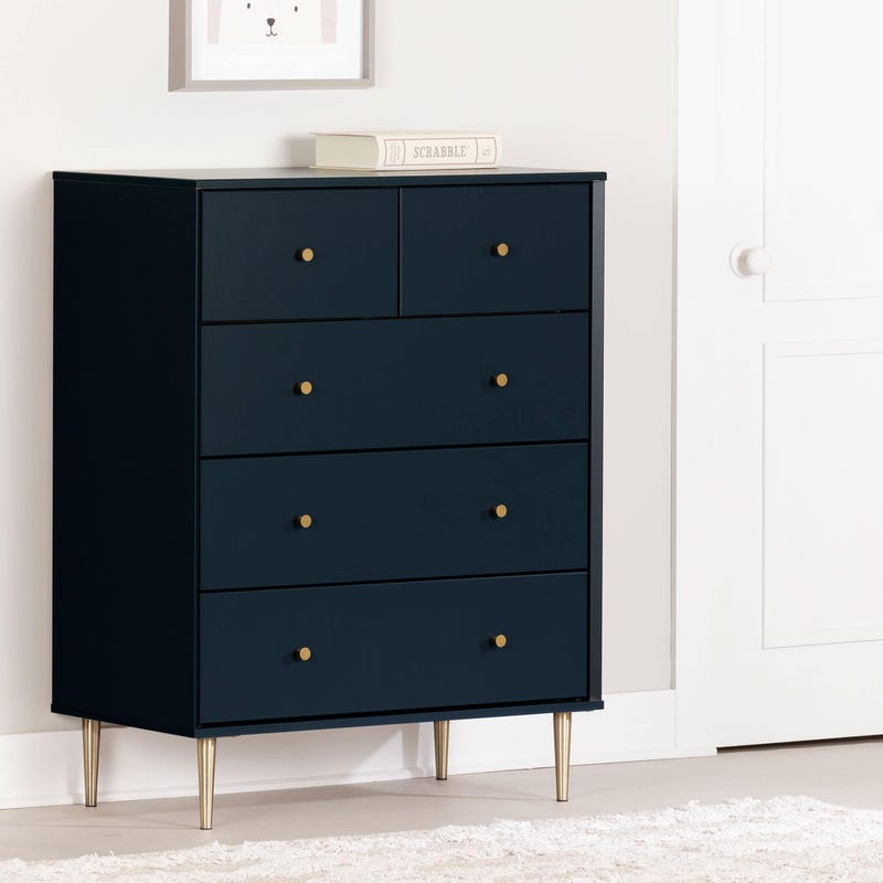 South Shore Furnitures 5-Drawer Chest - Dylane Navy Blue