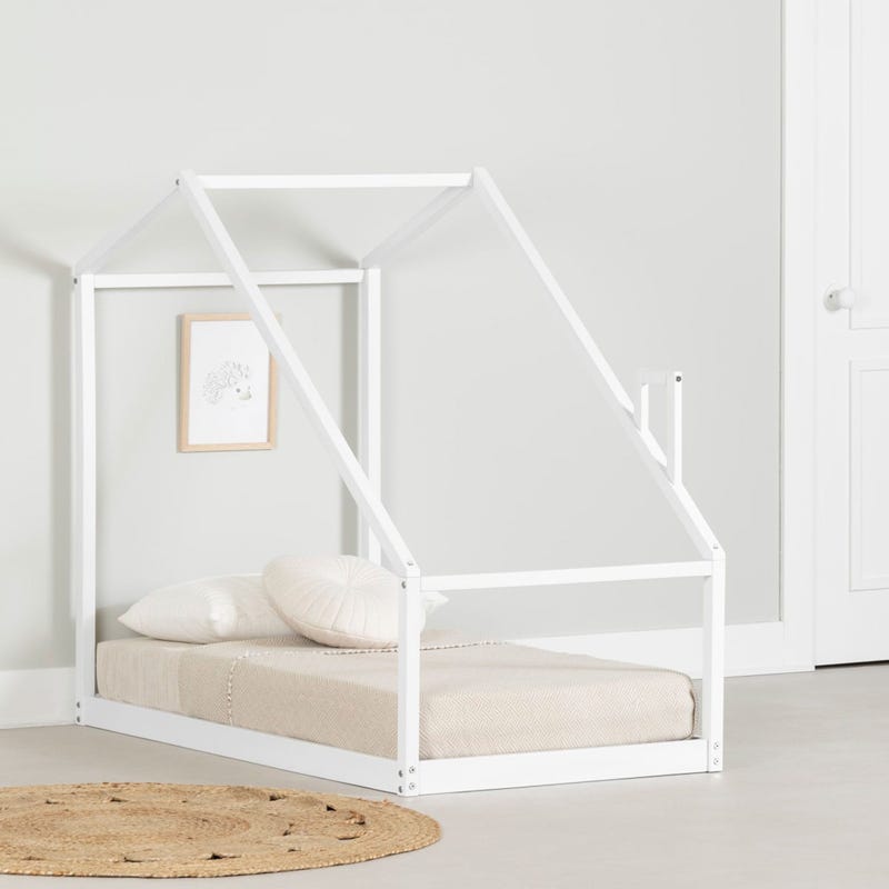Sweedi - House Bed with Chimney for Baby - White