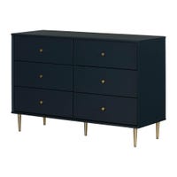 6-Drawer Double Dresser - Dylane Navy Blue