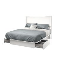 Double / Queen Bed and Headboard Set - Step One Pure White