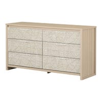 6-Drawers Dresser - - Munich Soft Elm and White