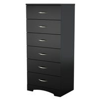 Commode 6 Tiroirs Step One - Noir Solide