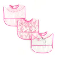 Bib Set of 3 - Pink Giraffe